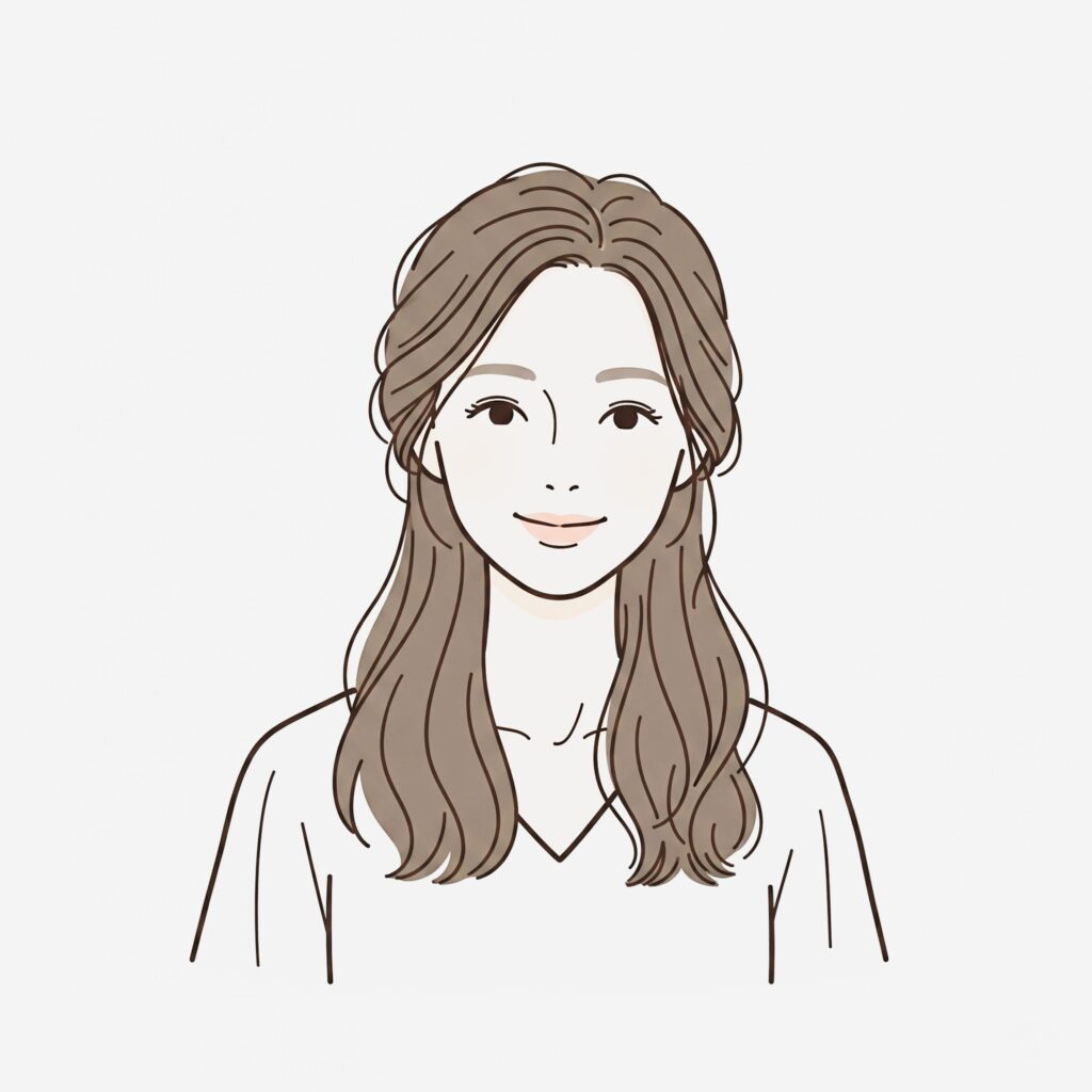 茶髪でロングヘアーの女性